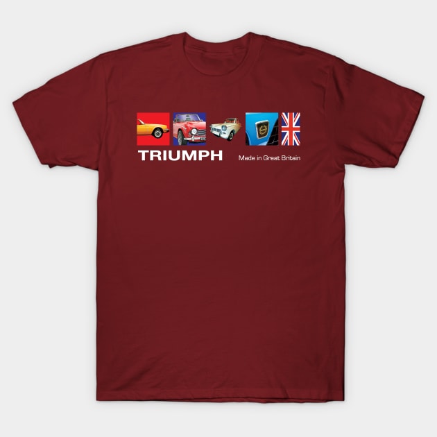 Retro Triumph Cars Made In Great Britain T-Shirt Design T-Shirt by funkymonkeytees